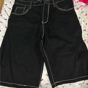 M gordon Men's Black Jean Shorts